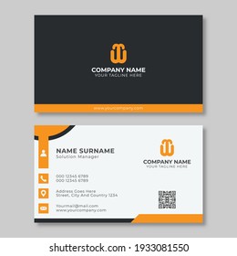 Modern simple orange business card template