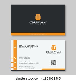 Modern simple orange business card template