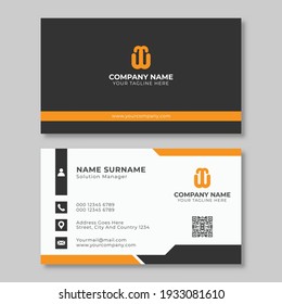 Modern simple orange business card template