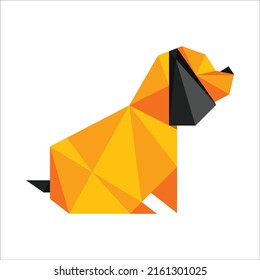 Modern and simple origami dog vector logo