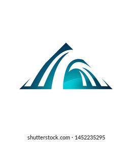 Modern Simple outdoor peak of Mountain logo vector illustrations