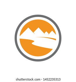 Modern Simple outdoor peak of Mountain logo vector illustrations