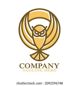 Modern simple owl letter O logo. Vector illustration