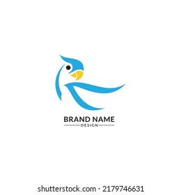 Modern and simple parrot bird with red color logo illustration.