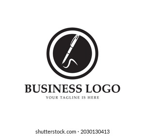 modern simple pen logo vector