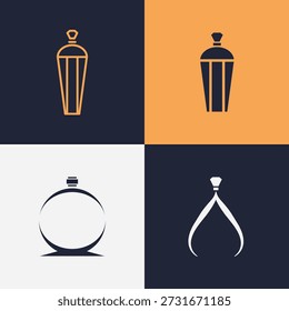 Paquete simple moderno del logotipo de la botella de perfume con estilo colorido creativo para la marca de la belleza, del cosmético, y de la fragancia