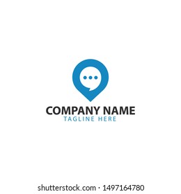 Modern and simple pin chat logo