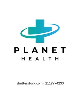 modern and simple planet health vector logo design