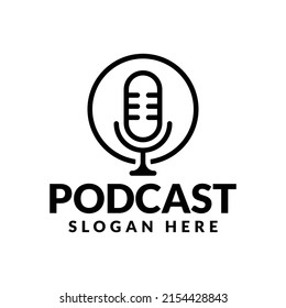 diseño moderno y sencillo del logotipo de podcast