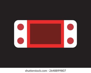 Modern Simple Portable Game Console with Screen and Buttons Flat Style