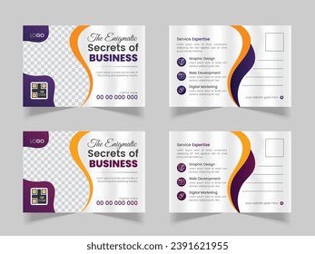 Modern and simple postcard design template. Corporate postcard design. Corporate Business Postcard Template Design, Business Postcard Layout