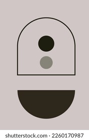 modern simple poster with semicircle and circle shapes. can be used as home decoration and other design needs.