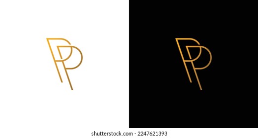 Modern and simple PP initials logo design