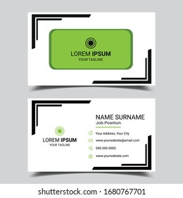 Modern Simple Professional Creative and Clean Double-sided Business Card Template. Flat Design Vector Illustration. Stationery Design.