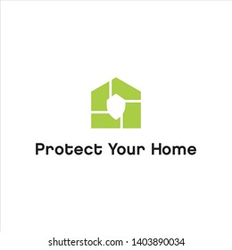 modern simple protect your home logo design 