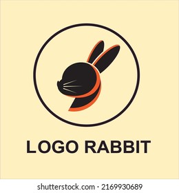 Modern And Simple Rabbit Head Logo