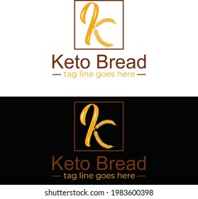 A modern simple recognizable keto bread food logo design