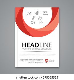 Modern simple red circle Vector Template for Business Brochure, Report, Poster, Banner or Flyer Design. Flyer mockup template.