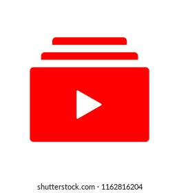 modern simple red color icon subscribe multimedia for social media, website, ui, media player