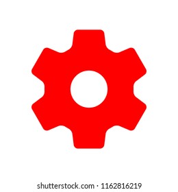 modern simple red color icon setting for social media, website, ui, media player