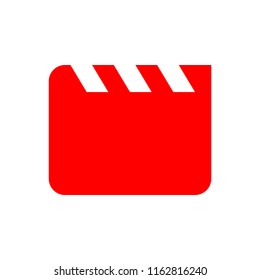 modern simple red color icon for movie creation social media, website, ui, media player