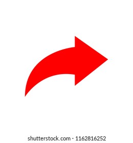 modern simple red color icon share for social media, website, ui, media player