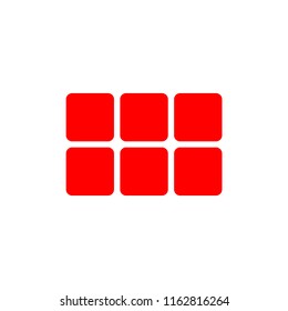 modern simple red color icon view  grid module for social media, website, ui, media player