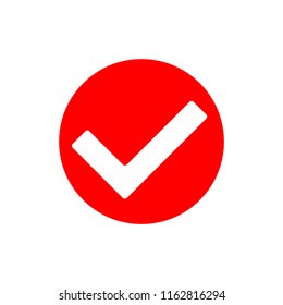 modern simple red color icon verified check for social media, website, ui, media player