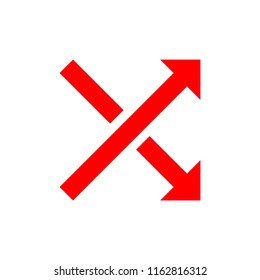 modern simple red color icon shuffle play list for social media, website, ui, media player