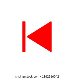 modern simple red color icon skip previous for social media, website, ui, media player