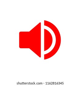 modern simple red color icon unmute sound for social media, website, ui, media player