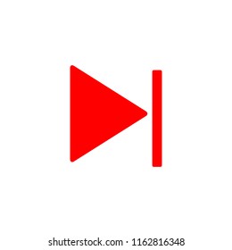 modern simple red color icon skip next for social media, website, ui, media player