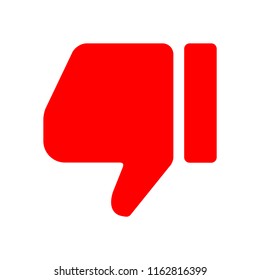 modern simple red color icon dislike thumb down for social media, website, ui, media player