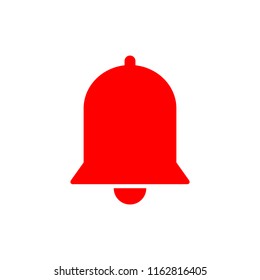 modern simple red color icon notification sound ring bell for social media, website, ui, media player