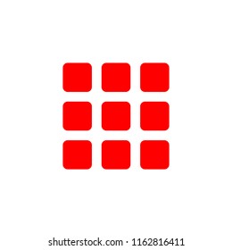modern simple red color icon app list for social media, website, ui, media player