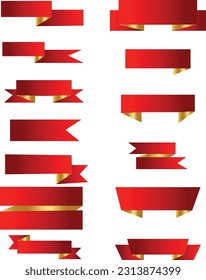 Modern simple ribbons collection. Vector illustration.Vector Illustration