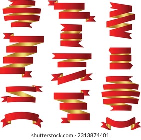 Modern simple ribbons collection. Vector illustration.Vector Illustration