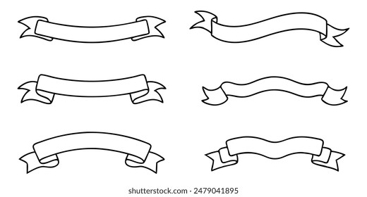 Modern simple ribbons collection. Vector illustration.