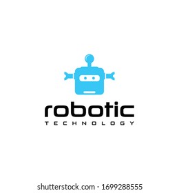 Plantilla de mascota de diseño de icono robótico moderno
