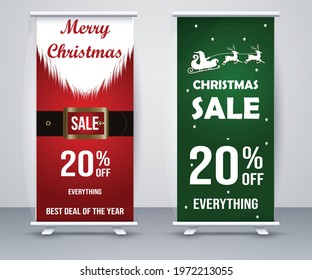 Modern simple roll-up banner design for Christmas sale and boxing day sale