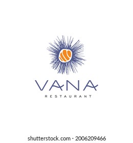 Modern Simple Sea Urchin Vana  Logo Design for Ocean Beach Restaurant