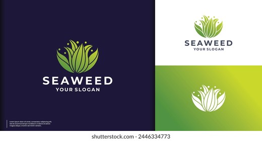 Diseño moderno y simple de diseño de logotipo de Algas Marinas