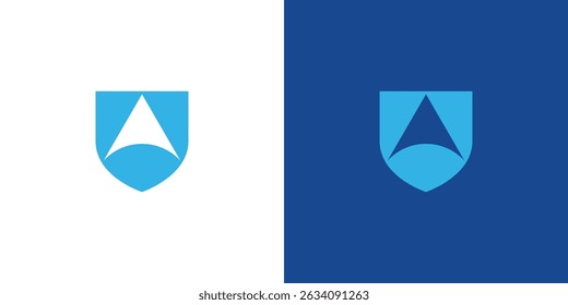  Modern and simple security initial A logo design 