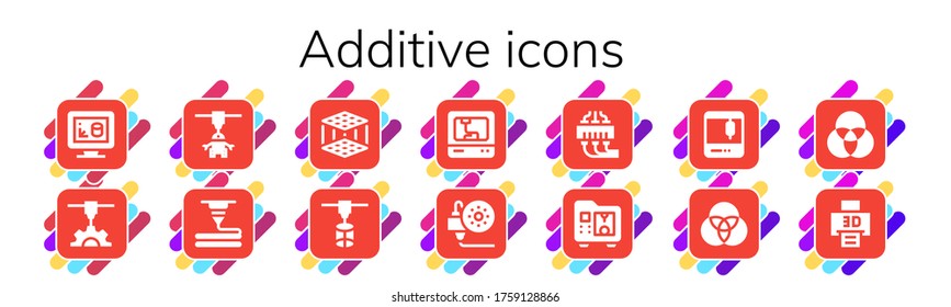 Modern Simple Set of additive Vector filled Icons. Contains such as 3d print, 3d printer, 3d printing, Rgb and more Fully Editable and Pixel Perfect icons.