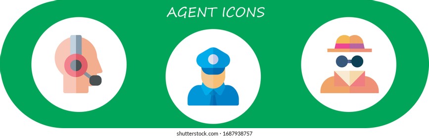 Modern Simple Set of agent Vector flat Icons. Contains such as customer service, policeman, invisible man and more Fully Editable and Pixel Perfect icons.