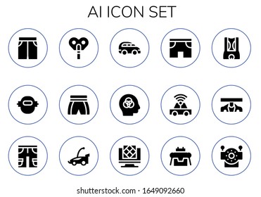 Modern Simple Set of ai Vector filled Icons. Contains such as Short, Robot, Automaton, Shorts, Car, Intelligence, Artificial intelligence and more Fully Editable and Pixel Perfect icons.