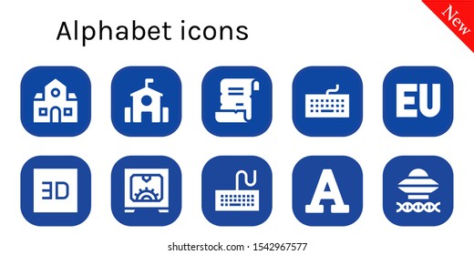 Modern Simple Set of alphabet Vector filled Icons. Contains such as School, Spell, Keyboard, Symbol, d, Font, Ancient aliens and more Fully Editable and Pixel Perfect icons.