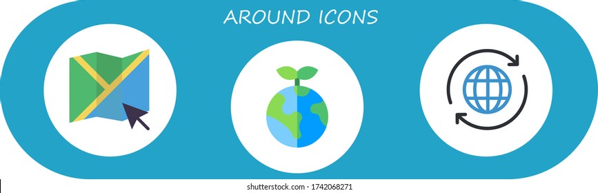 Modern Simple Set of around Vector flat Icons. Contains such as map, planet earth, worldwide and more Fully Editable and Pixel Perfect icons.