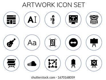 Modern Simple Set of artwork Vector filled Icons. Contains such as Layout, Electric guitar, Typography, Seahorse, Team viewer and more Fully Editable and Pixel Perfect icons.