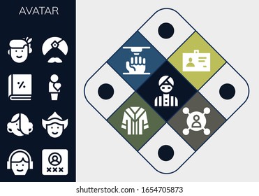 Modern Simple Set of avatar Vector filled Icons. Contains such as Man, Avatar, User, Woman, Account, Human, ID, 3d, Uniform and more Fully Editable and Pixel Perfect icons.